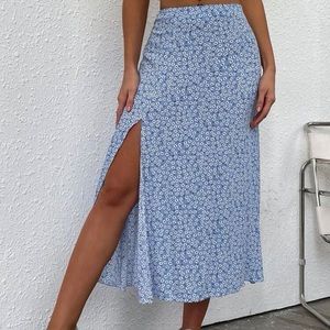 Floral midi skirt
